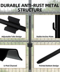 Detailed view of Heavy Duty 6Ft No Dig U Post Fence Posts For Wire Fences, showing tabs, anchor plate, U-channel, and pointed design.
