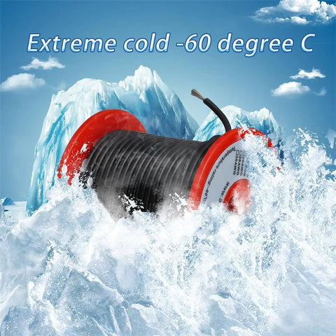 18 Gauge Silicone Wire Spool 100 Ft Black Flexible 18 AWG Stranded Tinned Copper Wire Ultra Flexible in icy mountain scene
