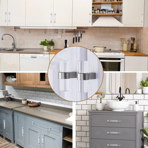 10 Pack Slick Brushed Nickel Cabinet Knobs Featuring Totally Dope Clear Glass Crystal T Bar Handle Dead Simple Installing Drawer Pulls For Trendy Home Kitchen Cabinets