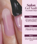 Close-up of a brush applying top coat for GelShift Transformative Top Coat And Foldable UV Lamp Set For Gel Nails Quick 60 Second Cure