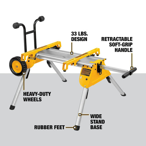 Table Saw Stand With Rollin Mobility Collapsible And Portable Design For Easy Transport Lightweight 33 Pound Frame Heavy Duty Kickstand For Upright Mobility And Storage Quick Connect Brackets For Fast Detachment And Secure Loading