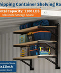 Heavy Duty Container Hanging Shelves 2 Pack No Drill Vertical Storage Racks For Building Materials And Workshop Tools Reinforced Steel Rack System Built Tough As Nails To Crush The Clutter In Your Shop with tools organized on shelves.