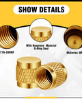 Bulk Pack Of 50 Quarter Inch Flare Brass Valve Caps With Neoprene O Ring Seal For HVAC And Plumbing That Rocks Round Compression Caps Leak Proof Easy Replacement For Refrigerant Lines And Industrial Projects
