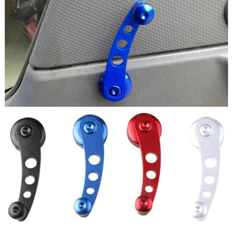 Upgrade Your Ride With These Heavy Duty Billet Aluminum Window Handle Cranks Silvery Fit For Most Cars Replaces Old Winder Kits Durable Anodized Finish Auto Interior Parts blue billet aluminum window crank on car door panel