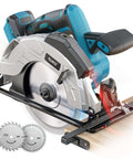 Ecarke cordless circular saw with laser guide, 7-1/4 inch blade, includes 24T and 40T blades, 0–45 degree bevel, 2-1/4 inch depth