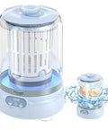 Compact Portable Mini Washing Machine With Quick Spin Dry Function And Rechargeable Battery Legit Setup For Crushing Grime On Underwear And Baby Clothes Zero Fuss Pick For Dorms Or Rv Travel Blue, showcasing the blue design and clear washing drum.