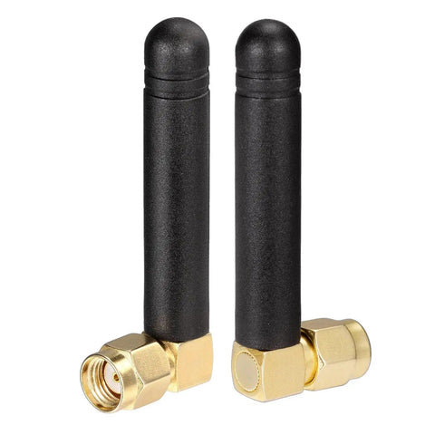 Mini Dual Band WiFi Antenna 2.4GHz 5GHz 5.8GHz MIMO RP-SMA Male Right Angle 2 Pack for FPV Bluetooth USB Adapter PCIe Card