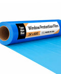 Blue Window Protection Film 24 Inch By 600 Feet For Construction Self Adhesive Temporary Glass Protection Tape Made In The USA Built Tough