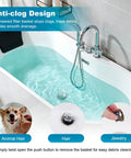 Heavy Duty Metal Bathtub Drain Stopper That Actually Works With Built Hair Catcher and Rapid Flow System Universal Pop Up Tub Plug fits standard plumbing setup with anti-clog design.