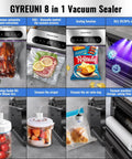8 In 1 Food Vacuum Sealer Machine With Canning Sealer, Multi Function Vacuum Sealer With Built In Cutter, various uses displayed