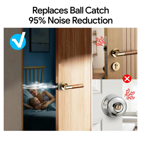 Close-up of Hidden Magnetic Door Ball Catch Set Adjustable Hardware With Stainless Steel Strike Plate Noiseless Strong Suction