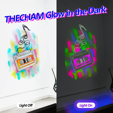 Glow effect from Two Pack 60W LED Black Light Bar With Remote For Glow Parties Timed Effects Easy Setup UV Blacklight Bar