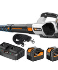 Cordless Leaf Blower 765 CFM With 2x7.8Ah Batteries And Rapid Charger, 3 Speed Plus Turbo Mode, LED Light, Shoulder Strap