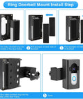 Installation steps for Anti Theft Video Doorbell Mount For Apartments No Drill Bracket Holder 360 Degree Security Shield Compatible With Ring Video Doorbell 4 3 3 Plus 2 1 2020 2021 Pro 2 And Blink Black