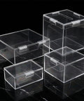 Clear storage boxes with 4 Pcs Transparent Acrylic Hinges Self Adhesive For Aquarium Lids And Craft Projects Large 2.56 By 1.57 Inch Clear Plastic Hinges No Fuss Install Durable And Reusable For DIY