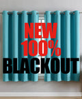 100% Blackout Curtains for Bedroom and Living Room 63 Inch Turquoise Room Darkening Grommet Panels Thermal Lined Insulated