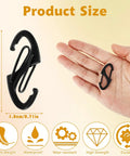 9Pcs Zipper Clip Theft Deterrents With Double Opening Lock Zipper Pulls Replacement Clips shown in hand for size comparison.