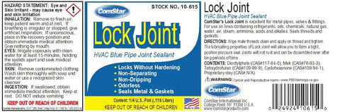 Blue Pro Grade Pipe Joint Sealant For NPT Threads Lock Joint Leak Proof Sealant 1/4 Pint label with usage details and warnings