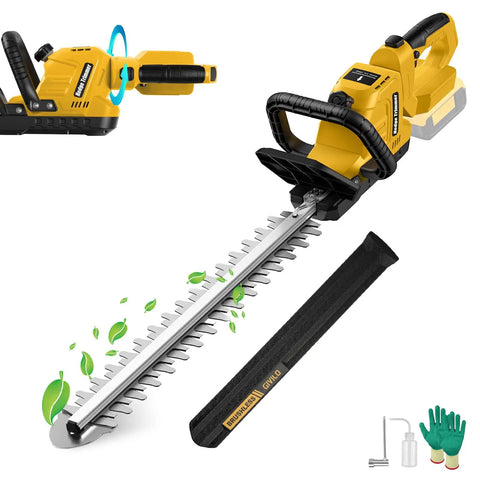 Cordless Hedge Trimmer With 20V Max Battery Compatibility, 20 Inch Cutting Length, Brushless Motor, Lightweight Design, Rotatable Handle
