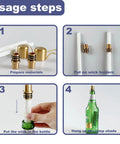 Step-by-step guide to assembling Outdoor Wine Bottle Torch Kit Two Pack With Long Life Wicks Brass Wick Holders And Caps.