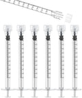 One mL Luer Lock Syringes Without Needle With Cap Pack Of 50 For Dope Precision In Labs Pet Care Crafts And Home Use Sterile Latex Free Safe Cap Seal Easy Squeeze And Clean Storage, 1 mL syringes with caps