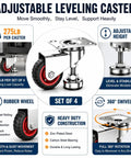 Heavy Duty 4 Inch Leveling Plate Caster Wheels Silent Double Ball Bearing Silky Smooth Roll Floor Saver Built Tough for leveling.