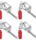 Heavy Duty Zinc Plated Steel Push Pull Toggle Clamps Set Of 4 for woodworking hold down clamps with red handles.