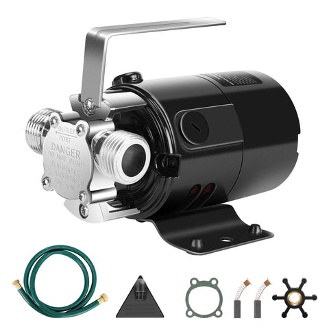 Compact 115V Water Transfer Pump One Tenth HP 330 GPH Portable Utility Pump with hose kit and accessories