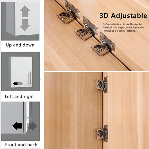 Heavy Duty Soft Close Cabinet Hinges 2 Pack No More Door Slams Smooth As Butter Satin Nickel adjustable feature shown
