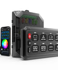 Eight Gang Switch Panel For Cars Trucks Jeeps SUVs Boats And Marine Use With Waterproof Box Wireless Smartphone Control 12V 24V