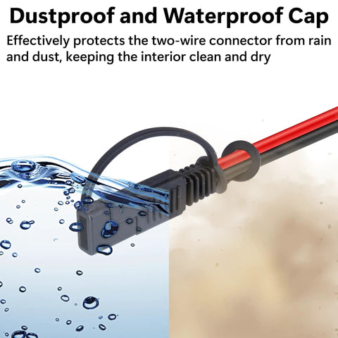 Heavy Duty 12 Awg Quick Disconnect Power Wire Harness Bulletproof Polarized 2 Pin Pure Copper Plug Built Tight with waterproof cap