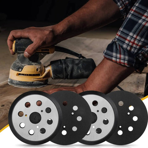 4 Pack 5 Inch Hook And Loop Orbital Sander Pad With 8 Dust Holes And 3 Screw Holes Center 1 Inch Compatible With DeWalt Sander Models DW420 DW421 DW422 DW423 DW426 D26451 DW4388 Replacement Pad