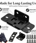 Heavy Duty Stainless Steel Quick Fitting Furniture Corner Brackets Set With Screws L Shape Right Angle Connectors Black Finish