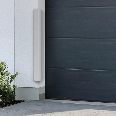 Two-Pack High Density Corner Guard Edge Protector And Bumper For Garages And Workshops, Great For Baby Proofing Walls And Furniture, Neutral White, 24 Inches, Heavy-Duty Impact Absorption To Safeguard Cars And Surfaces.