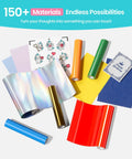 Portable Vinyl Cutter Kit With Carrying Case Bundle for DIY sticker making featuring a variety of colorful vinyl sheets and tools