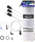 Pneumatic And Manual Oil Extractor Pump With 6.5 Liter Capacity Vacuum Evacuation For Automotive Fluids Extended Suction Hose And Brake Bleeding Hose Heavy Duty Aluminum Alloy Construction Fast Oil Removal