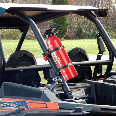 Adjustable Roll Bar Fire Extinguisher Mount for 1.75 to 2 Inch Cages on Polaris RZR, Quick Release Aluminum Alloy Holder