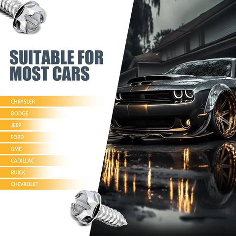8 Pack License Plate Screw Kit For Most Cars In 304 Stainless Steel Hex Head Self Tapping Bolts Rust Proof Silver Frame