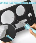 30W Foam Cutter Pen Kit with 15cm Hot Wire Power Adapter cutting styrofoam for art projects and model making, shown in use.