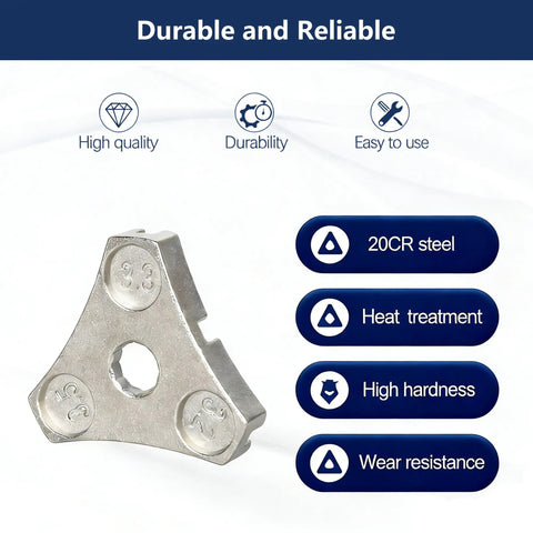 Triangular 6-slot wrench from 2 Pack Bike Spoke Wrench Tool Set With 6 Slot Triangular Ergonomic Design For Quick Wheel Truing