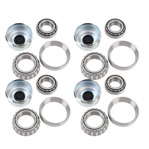 Trailer Wheel Hub Kit 4 Pack For 5200 And 6000 LB Axles Beefed Up Cr Steel Alloy Bearings 25520 15123 245 Seals 21333TB