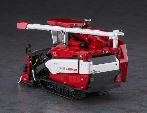 1:35 Yanmar YH6115 Futuristic Combine Harvester Model Kit With Multicolored Parts displayed on dark background