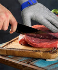 A9 Cut Resistant Kitchen Glove With Food Grade Stainless Steel Wire Mesh For Knife Safety during meat slicing, chef-grade large size