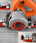 Close-up of circular saw guide rail for woodworking adjustable aluminum base rock solid no wobble 11.81 inch base.