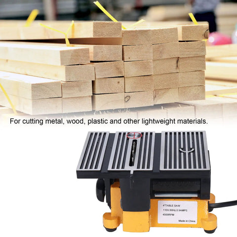 Beast Portable Table Saw For Quick Clean Cuts, 4500 RPM 110V Electric Bench Top Saw shown with wood blocks