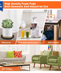 Collage showing uses of Self Adhesive Foam Padding Set 4x4 Inch Neoprene Closed Cell Sheets One Quarter Inch Thick for furniture and appliances.
