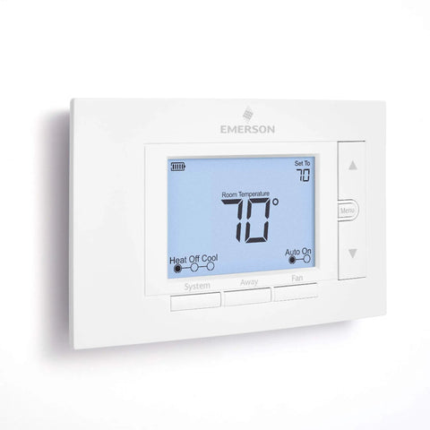 Easy Install Non-Programmable Thermostat Model 1F85U-22NP with Built-In Level on white wall