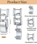 4 Pack Silver Bracelet Extender Set With Foldover Adjustable Extenders featuring 33mm openings and easy clip design