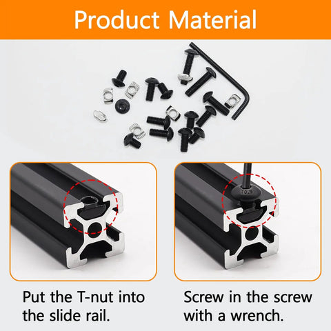 230 Pcs M5 T Nuts And T Slot Bolts Set With Hammer Head T Slot Nut And Hex Button Head Socket Cap Screws For 2020 Aluminum Extrusion