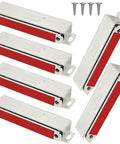 Six Pack 90Lb Cabinet Door Magnets Heavy Duty Magnetic Catch Stainless Steel, screws included, front view of latches for kitchen cupboards.